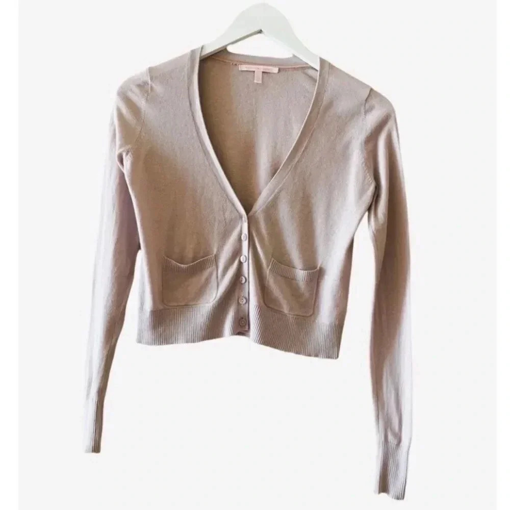 Victoria’s Secret Cropped Lavender Long Sleeves Button Down Sweater SZ XS #1421